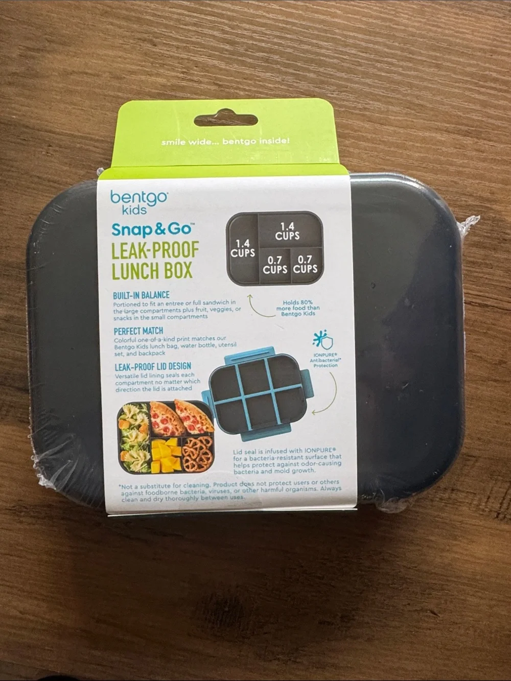 Bentgo Kids Snap & Go Leak-Proof Lunch Box - Black Dino Print